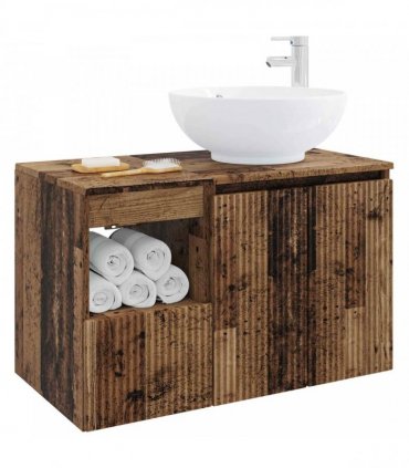 vidaXL Bathroom Cabinet Set 2 pcs Old Wood 79.5 x 44.5 x 80 cm