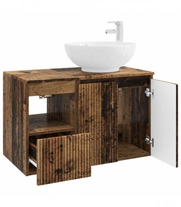 vidaXL Bathroom Cabinet Set 2 pcs Old Wood 79.5 x 44.5 x 80 cm
