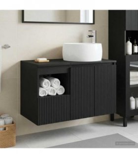 vidaXL Bathroom Cabinet Set 2 pcs Black 79.5 x 44.5 x 80 cm