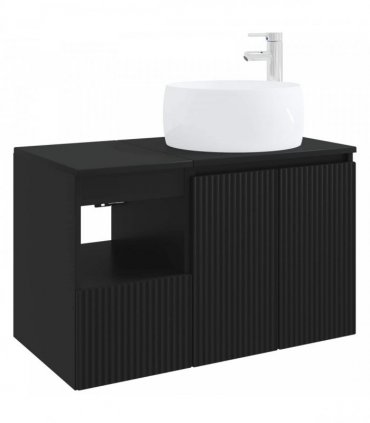 vidaXL Bathroom Cabinet Set 2 pcs Black 79.5 x 44.5 x 80 cm