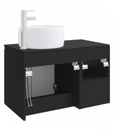 vidaXL Bathroom Cabinet Set 2 pcs Black 79.5 x 44.5 x 80 cm