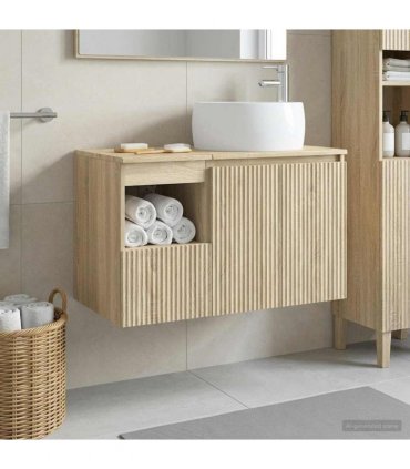 vidaXL Bathroom Cabinet Set 2 pcs Sonoma Oak 79.5 x 44.5 x 80 cm