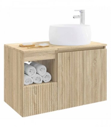vidaXL Bathroom Cabinet Set 2 pcs Sonoma Oak 79.5 x 44.5 x 80 cm