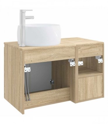vidaXL Bathroom Cabinet Set 2 pcs Sonoma Oak 79.5 x 44.5 x 80 cm