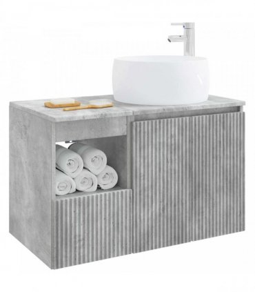 vidaXL Bathroom Cabinet Set 2 pcs Concrete Grey 79.5 x 44.5 x 80 cm