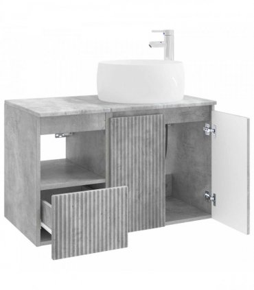 vidaXL Bathroom Cabinet Set 2 pcs Concrete Grey 79.5 x 44.5 x 80 cm
