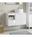 vidaXL Bathroom Cabinet Set 2 pcs High Gloss White 79.5 x 44.5 x 80 cm