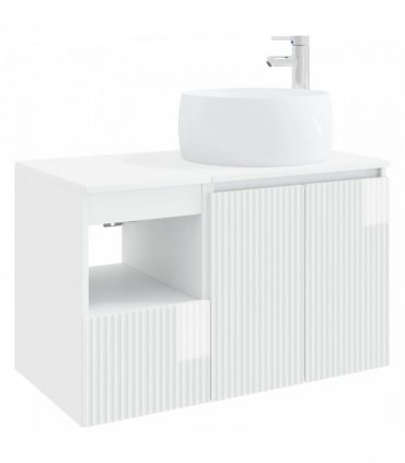 vidaXL Bathroom Cabinet Set 2 pcs High Gloss White 79.5 x 44.5 x 80 cm
