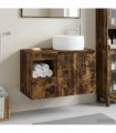 vidaXL Bathroom Cabinet Set 2 pcs Smoked Oak 79.5 x 44.5 x 80 cm