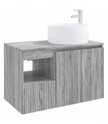 vidaXL Bathroom Cabinet Set 2 pcs Grey Sonoma 79.5 x 44.5 x 80 cm