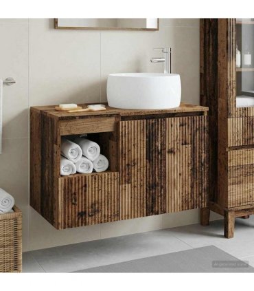 vidaXL Bathroom Cabinet Set 2 pcs Old Wood 79.5 x 44.5 x 80 cm