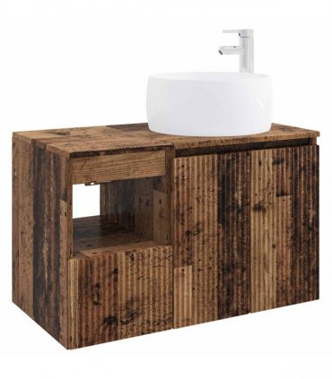 vidaXL Bathroom Cabinet Set 2 pcs Old Wood 79.5 x 44.5 x 80 cm