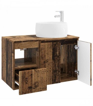 vidaXL Bathroom Cabinet Set 2 pcs Old Wood 79.5 x 44.5 x 80 cm