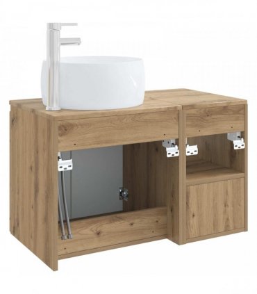 vidaXL Bathroom Cabinet Set 2 pcs Artisan Oak 79.5 x 44.5 x 80 cm