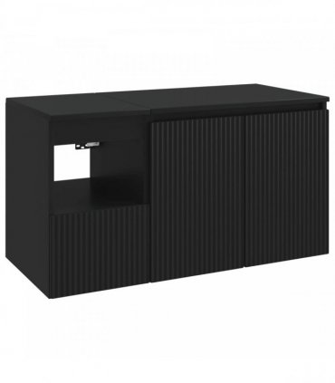 vidaXL Bathroom Cabinet Set 2 pcs Black 92.5 x 44.5 x 50 cm