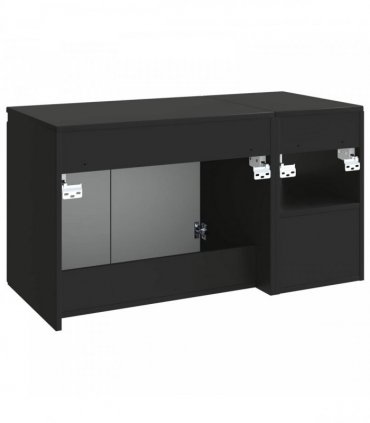 vidaXL Bathroom Cabinet Set 2 pcs Black 92.5 x 44.5 x 50 cm