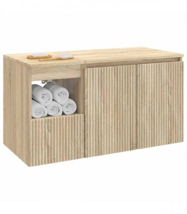 vidaXL Bathroom Cabinet Set 2 pcs Sonoma Oak 92.5 x 44.5 x 50 cm