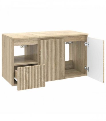 vidaXL Bathroom Cabinet Set 2 pcs Sonoma Oak 92.5 x 44.5 x 50 cm