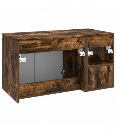vidaXL Bathroom Cabinet Set 2 pcs Smoked Oak 92.5 x 44.5 x 50 cm