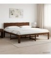 vidaXL Double Bed Frame with Headboard ROSTOCK Dark Brown 180 x 200 cm