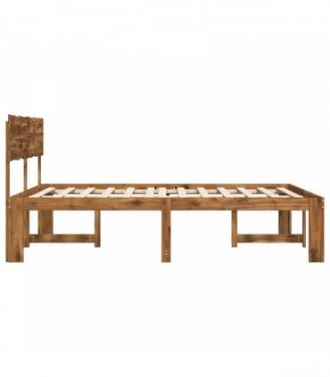 vidaXL Double Bed Frame with Headboard ROSTOCK Natural 200 x 200 cm