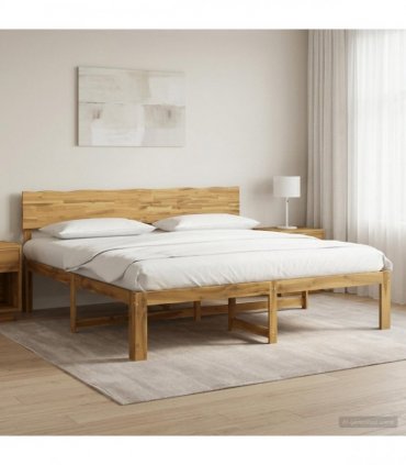 vidaXL Double Bed Frame with Headboard ROSTOCK White 200 x 200 cm