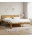 vidaXL Double Bed Frame with Headboard ROSTOCK White 200 x 200 cm