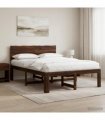 vidaXL Double Bed Frame with Headboard ROSTOCK Dark Brown 135 x 190 cm