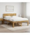 vidaXL Double Bed Frame with Headboard ROSTOCK White 135 x 190 cm