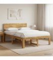 vidaXL Double Bed Frame with Headboard ROSTOCK White 140 x 190 cm