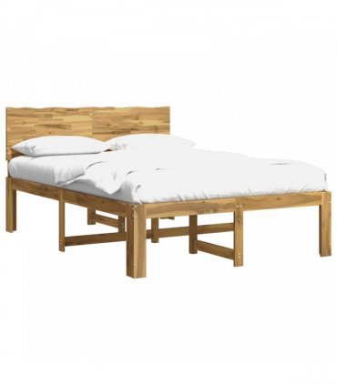 vidaXL Double Bed Frame with Headboard ROSTOCK White 140 x 190 cm
