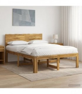 vidaXL Double Bed Frame with Headboard ROSTOCK White 140 x 200 cm