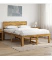 vidaXL Double Bed Frame with Headboard ROSTOCK White 140 x 200 cm