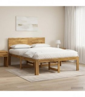 vidaXL Double Bed Frame with Headboard ROSTOCK White 150 x 200 cm