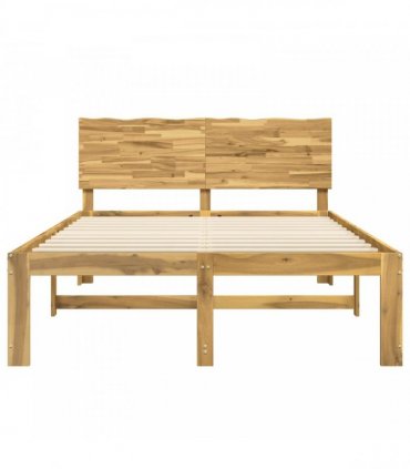 vidaXL Double Bed Frame with Headboard ROSTOCK White 150 x 200 cm
