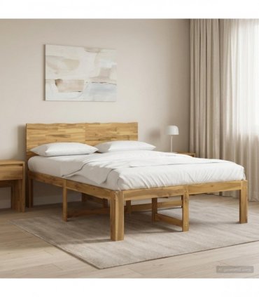vidaXL Double Bed Frame with Headboard ROSTOCK White 160 x 200 cm