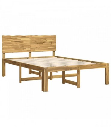 vidaXL Double Bed Frame with Headboard ROSTOCK White 160 x 200 cm