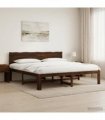 vidaXL Double Bed Frame with Headboard ROSTOCK Dark Brown 180 x 200 cm