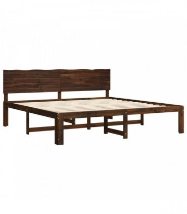 vidaXL Double Bed Frame with Headboard ROSTOCK Dark Brown 180 x 200 cm