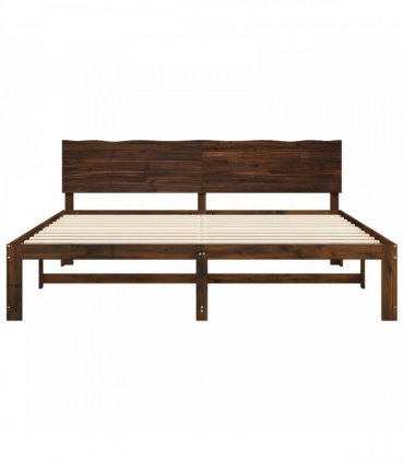 vidaXL Double Bed Frame with Headboard ROSTOCK Dark Brown 180 x 200 cm