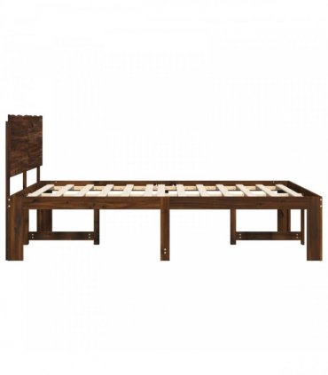 vidaXL Double Bed Frame with Headboard ROSTOCK Dark Brown 180 x 200 cm