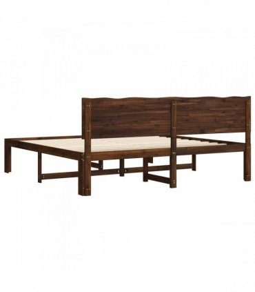 vidaXL Double Bed Frame with Headboard ROSTOCK Dark Brown 180 x 200 cm