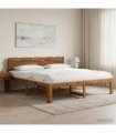 vidaXL Double Bed Frame with Headboard ROSTOCK Natural 180 x 200 cm