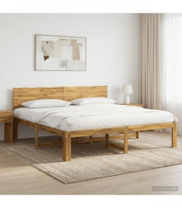vidaXL Double Bed Frame with Headboard ROSTOCK White 180 x 200 cm
