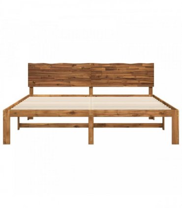 vidaXL Double Bed Frame with Headboard ROSTOCK Natural 200 x 200 cm
