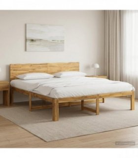 vidaXL Double Bed Frame with Headboard ROSTOCK White 200 x 200 cm