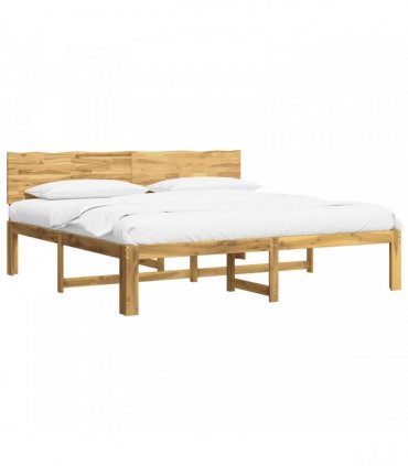 vidaXL Double Bed Frame with Headboard ROSTOCK White 200 x 200 cm
