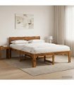 vidaXL Double Bed Frame with Headboard ROSTOCK Natural 150 x 200 cm