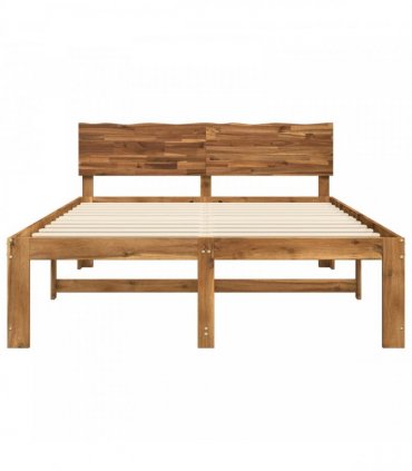 vidaXL Double Bed Frame with Headboard ROSTOCK Natural 150 x 200 cm