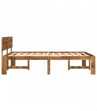 vidaXL Double Bed Frame with Headboard ROSTOCK Natural 150 x 200 cm